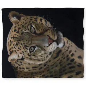 Begin Home Decor C1DCKSW0DKIEJQ Realistic Fierce Leopard King Size Duvet Cover - African Brown Home Decor