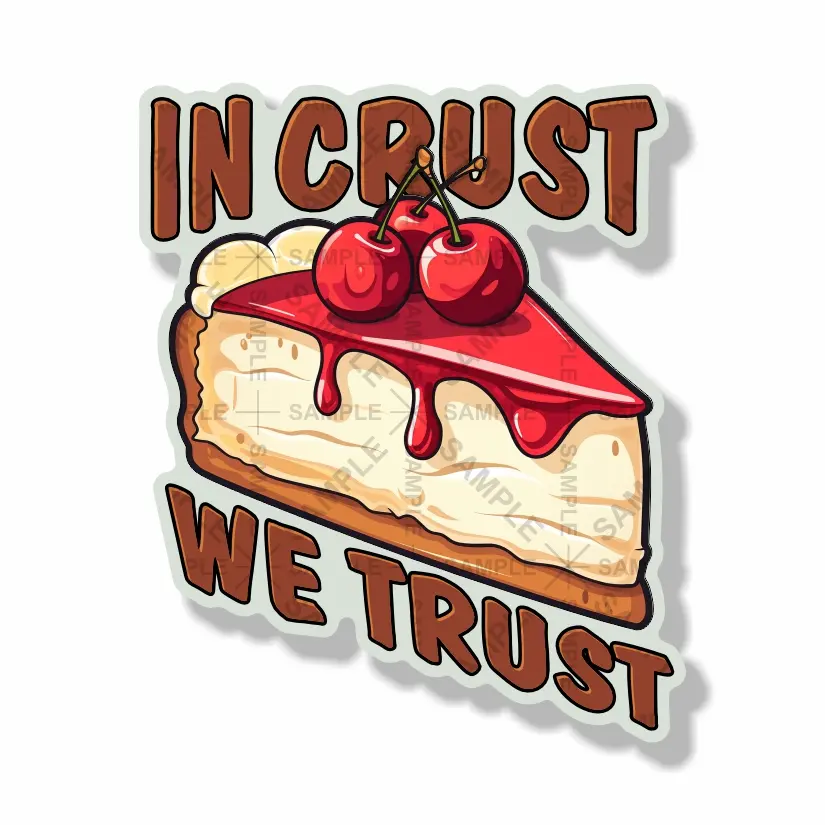 Cheesecake In Crust We Trust  Sticker Different sizes