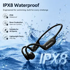 SANSUI IPX8 Waterproof Bone Conduction Sport Earbud, 28g Lightweight , Bluetooth 6.0 Audio Headset, Swim, Run & Dive — Stay Active Anywhere | Perfect for All Sports Headset