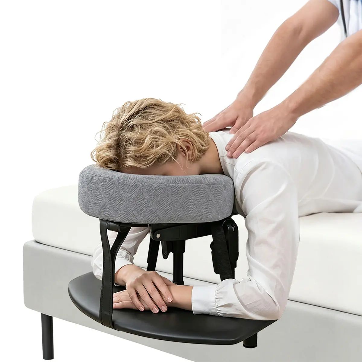 Massage Headrest for Bed, Massage Face Cradle at Home, Adjustable 14.95" Height Massage Head Holder for Sleeping Mattress, Comfortable Face Down Pillow After Eye Surgery