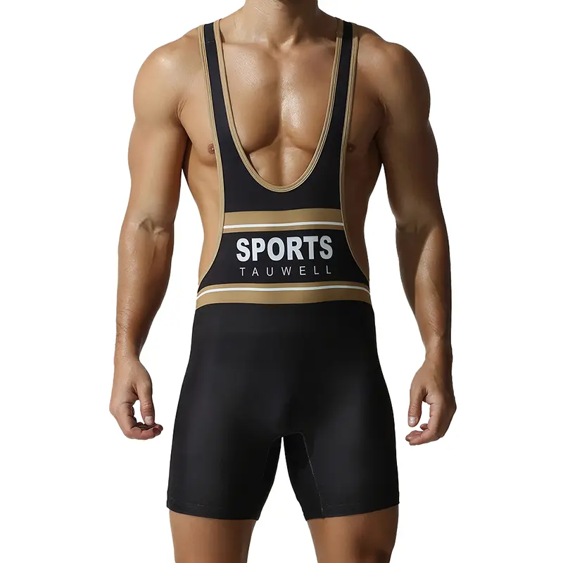 Tauwell TAUWELL Men’s Wrestling Singlet, High-Stretch One-Piece Athletic Bodysuit, Deep Scoop Neck Colorblock Sleeveless Unitard for Gym Workout, Wrestling Practice, Weightlifting, Bodybuilding and Training-25702