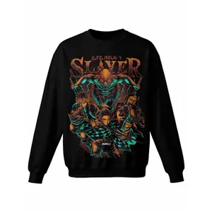 Demon Slayer Demon Slayer Crewneck Sweatshirt  Crew Neck Hoodless Sweat Shirt for Women Men Loose Fit Comfy Casual Funny Unisex Graphic Pullover  Long Sleeve Pull Over Fashion Top,Cotton Blend TTK00572