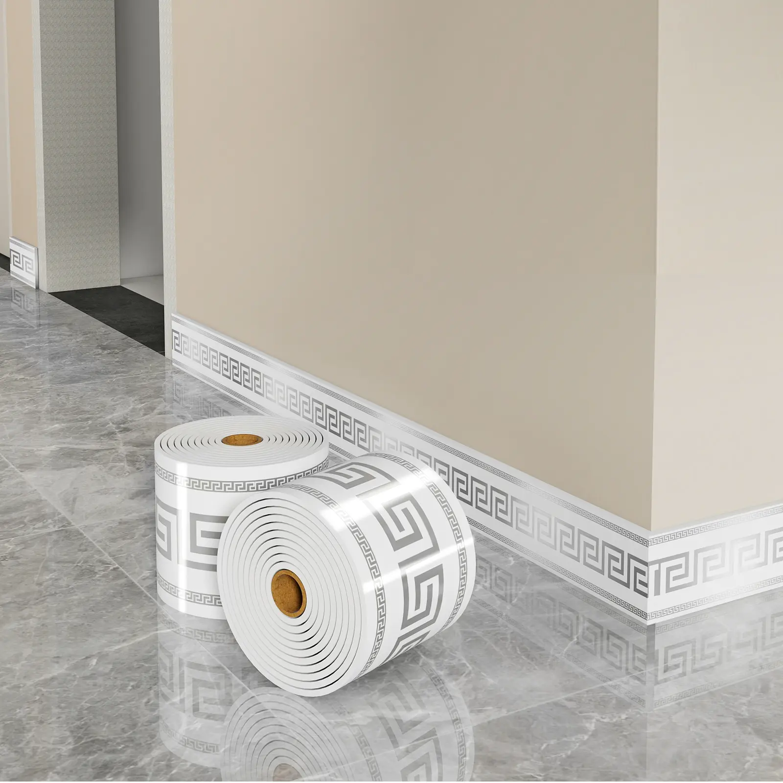 Peel-Stick Self-Adhesive PVC Marble Tile Panel Wallpaper - Decorative, Waterproof, Wear-Resistant, Residue-Free Removable for DIY Users, Indoor Walls, Kitchens, Bathrooms (Marble Backsplash Wallpaper)