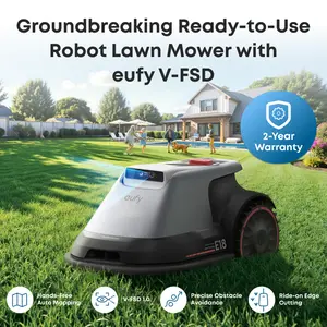 eufy Robot Lawn Mower E18, No Wire, No RTK, No Signal Issue, Hands-Free Auto Mapping, Precise Obstacle Avoiding, Reliable Lawn Maintenance, Worry-Free Experience