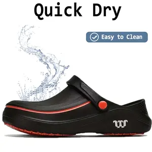 Affordable Mueller chef shoes,beach shoes,wide toe chef shoes,slip-resistant, oil-resistant, waterproof, comfortable, easy to clean, suitable for both men and women, ideal for kitchen, nursing, gardening, and catering work.