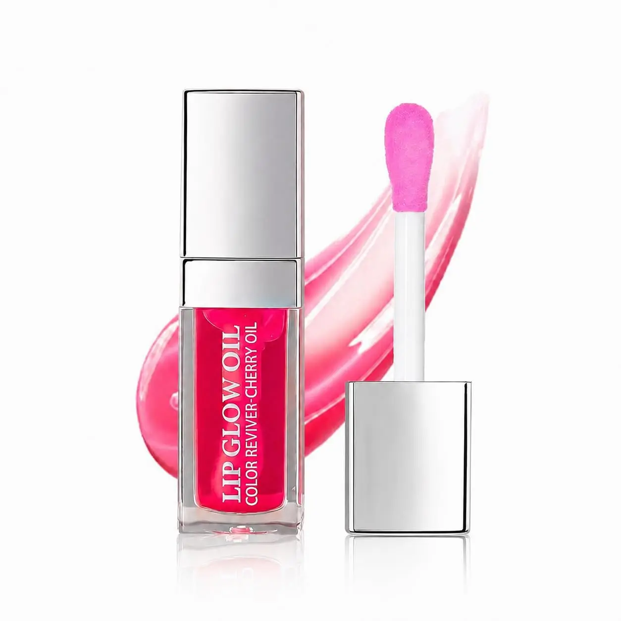 Hydrating Lip Glow Oil, Lip Oil Gloss Transparent Toot Tinted Nourishing Long Lasting Repairing Lightening Lip Lines (RASPBERRY) 0.2 OZ