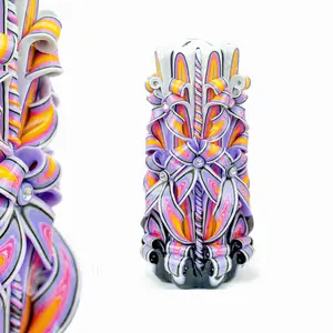 Carved Candle Artisan, Handcrafted Decorative Dipped Candle, Home Decor, Mother's Day, Large Candle, Magnificent, size: 9"