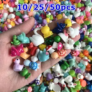 Mini Resin Animal & Mushroom Figurines Set, Home Ornaments, Nature Ornaments, Interior Decoration Accessories, Colorful Decorations for Fairy Garden Dollhouse Aquarium Landscape, No Battery Required