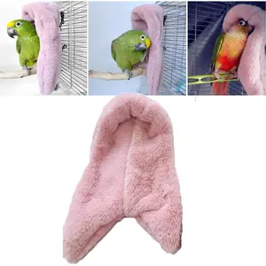 Corner Fleece Bird Blanket for Cage, Cozy Bird Bed Warmer Parrot House Cage Hanging Hammock Toy, Small Animals Shelter Plush Bedding, Cuddle Nest Hanging Toy for Parakeet Cockatiel Conure Lov(M) PARROT COMFORT CORNER FLEECE NEST