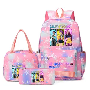 Women's Kpop Snowflake Backpack Set, Durable Material, Laptop Insulation Layer, Lunch Bag & Pencil Case Included, Ideal Gift