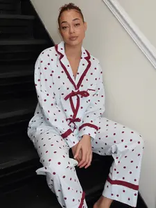 Antonella PJ Set in Polka Dot Blue