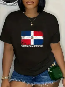 100% cotton Dominican Flag | Vintage Made In Dominican Republic T-Shirt casual Fashion graphic tees women women graphic shirts