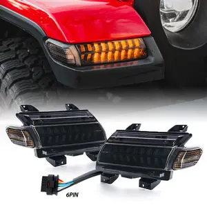 [LED FACTORY MART]Sequential Turn Signal & DRL LED Lights for Jeep Wrangler JL & Gladiator JT – Modern Style & Enhanced Safety Ultra Bright LED Headlight Upgrade Kit
