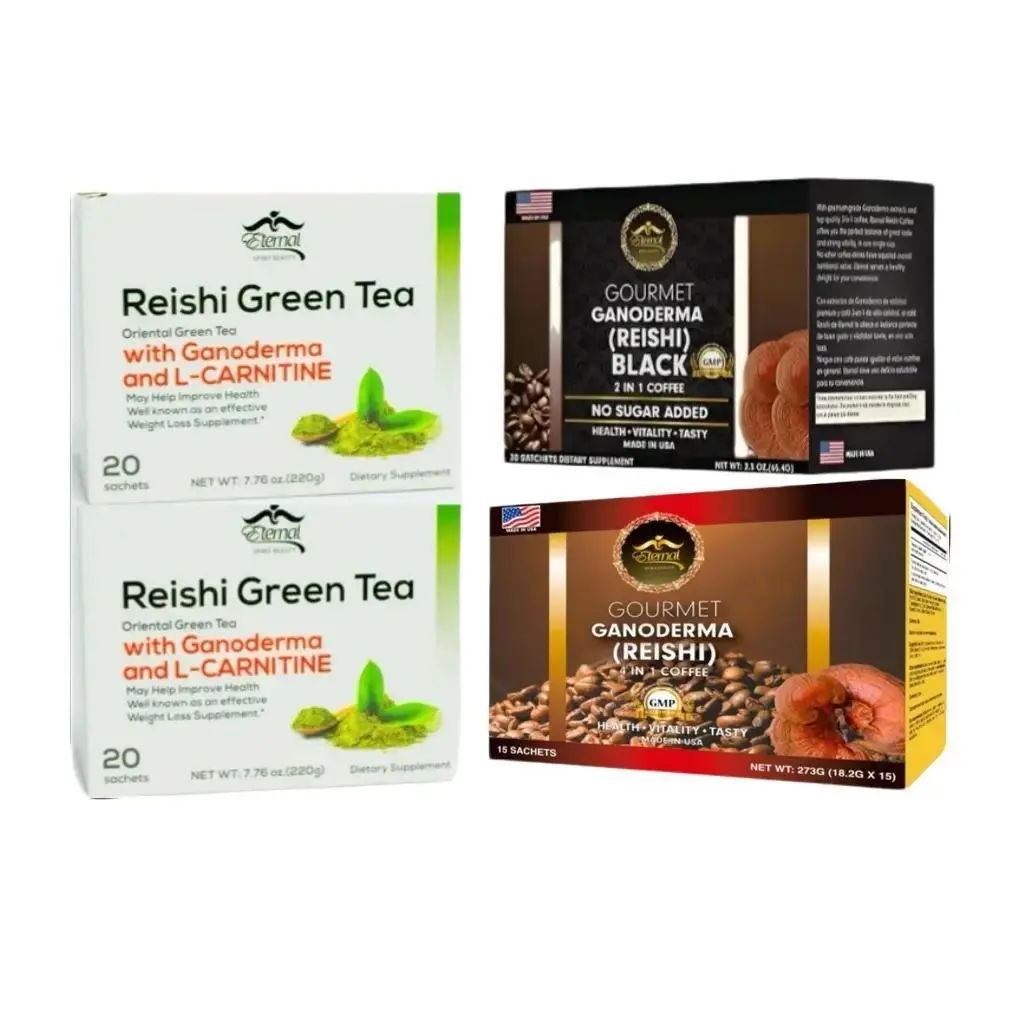 reishi green tea with ganoderma and l carnitine Eternal Spirit beauty- Combo Coffee With Green Tea Reishi Ganoderma & L- Carnitine Gourmet No Sugar Added Nutrition Blend
