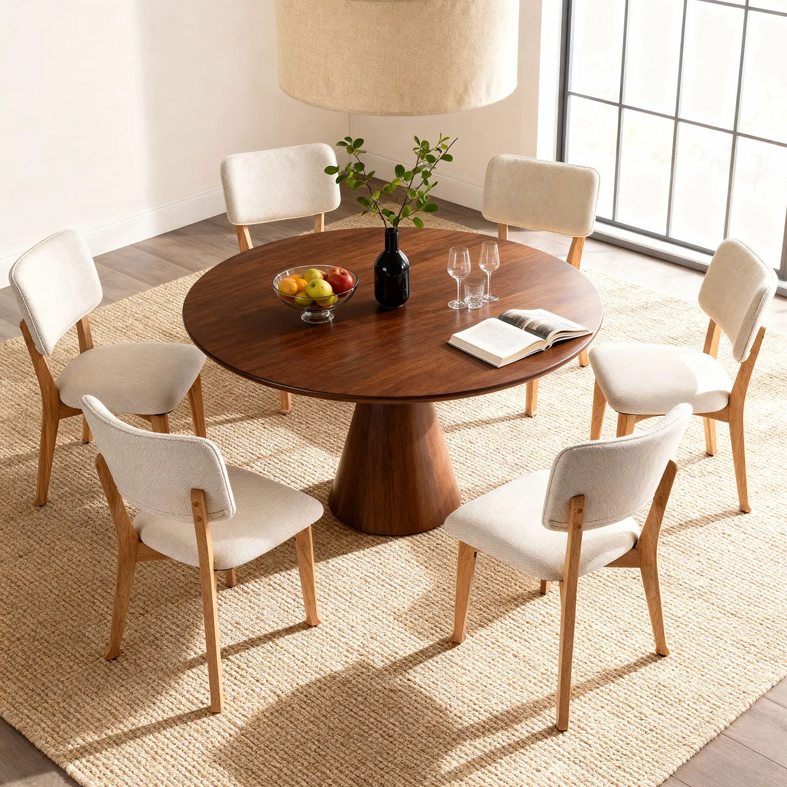 【Summervibes】 Set of 2/4/6 Modern Wood Dining Chairs – Stackable Design, Easy Clean, Simple Assembly in 10 Mins, for 4-Seat Kitchen Table, Natural Oak Finish