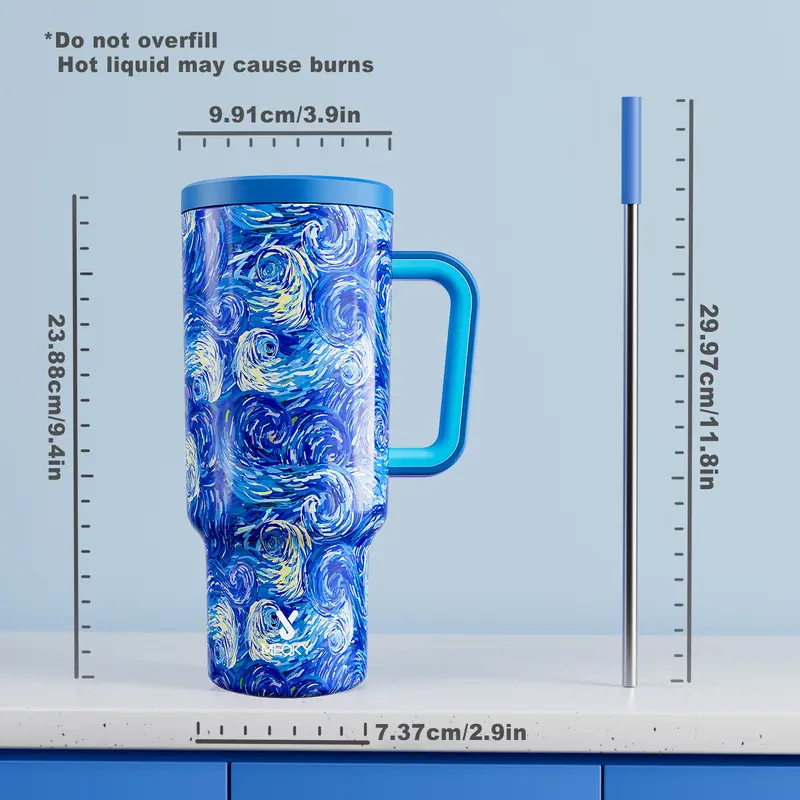 40oz Vacuum Flask, Vacuum Insulated Tumbler, Stainless Steel Water Bottle with Handle, Large Capacity Drinking Cup for Home Office Outdoor Camping 1