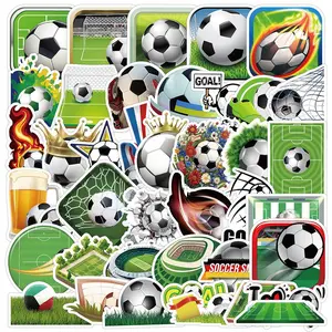 Soccer Sticker, 50pcs/set Waterproof Self Adhesive Decor Paper, Decor Sticker for Gift Greeting Card Water Bottle Laptop Phone