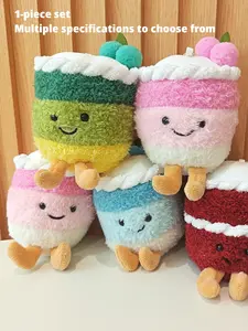 Cake Cup Pendant Plush Toy Soft Adorable Stuffed Birthday Cake Milk Tea Cup Bag Pendant Keychain, Suitable for daily wear, vacation dates and other occasions, It is also a surprising and exquisite small gift.
