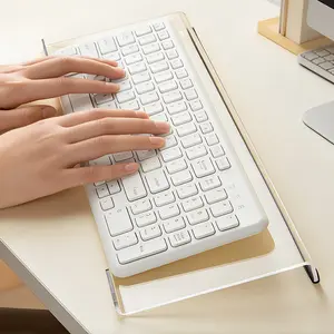 Transparent Acrylic Keyboard Stand with Silicone Anti Slip Strip, 1 Count Keyboard Wrist Rest, Desk Organizer for Office Home School Dormitory, Durable Keyboard Accessories