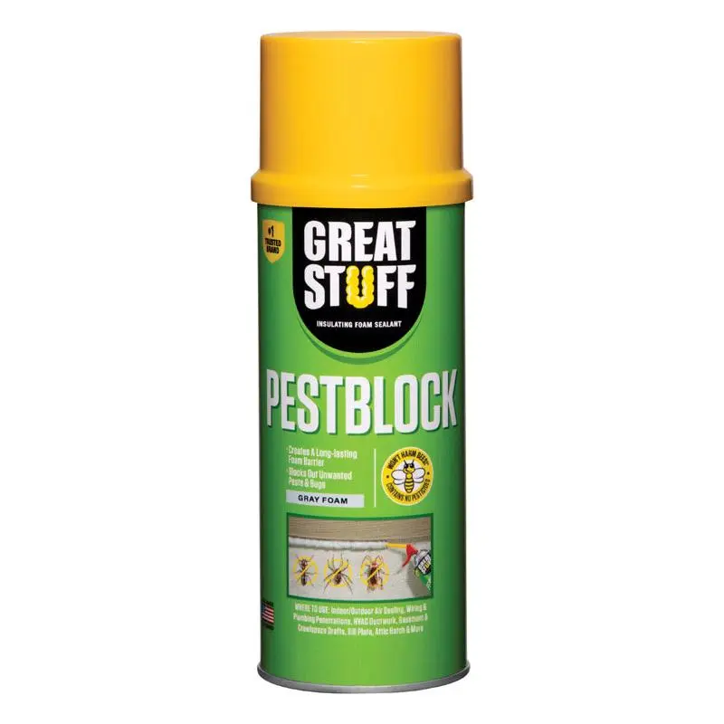 212 MAIN Great Stuff 1903491 Pestblock Gray Polyurethane Foam Insulating Sealant, 12 oz - For Sealing Gaps