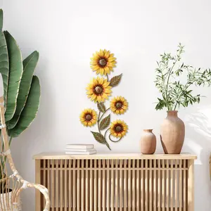 Metal Sunflower Wall Art Decor, for Indoor Outdoor Home Bedroom Living Room Porch