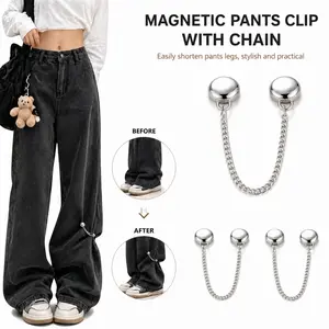 4-pack Magnetic Pant Leg Fasteners, Trouser & Sleeve Length Adjustment Tool, Detachable No Nail No Sew Metal Hemming Clips