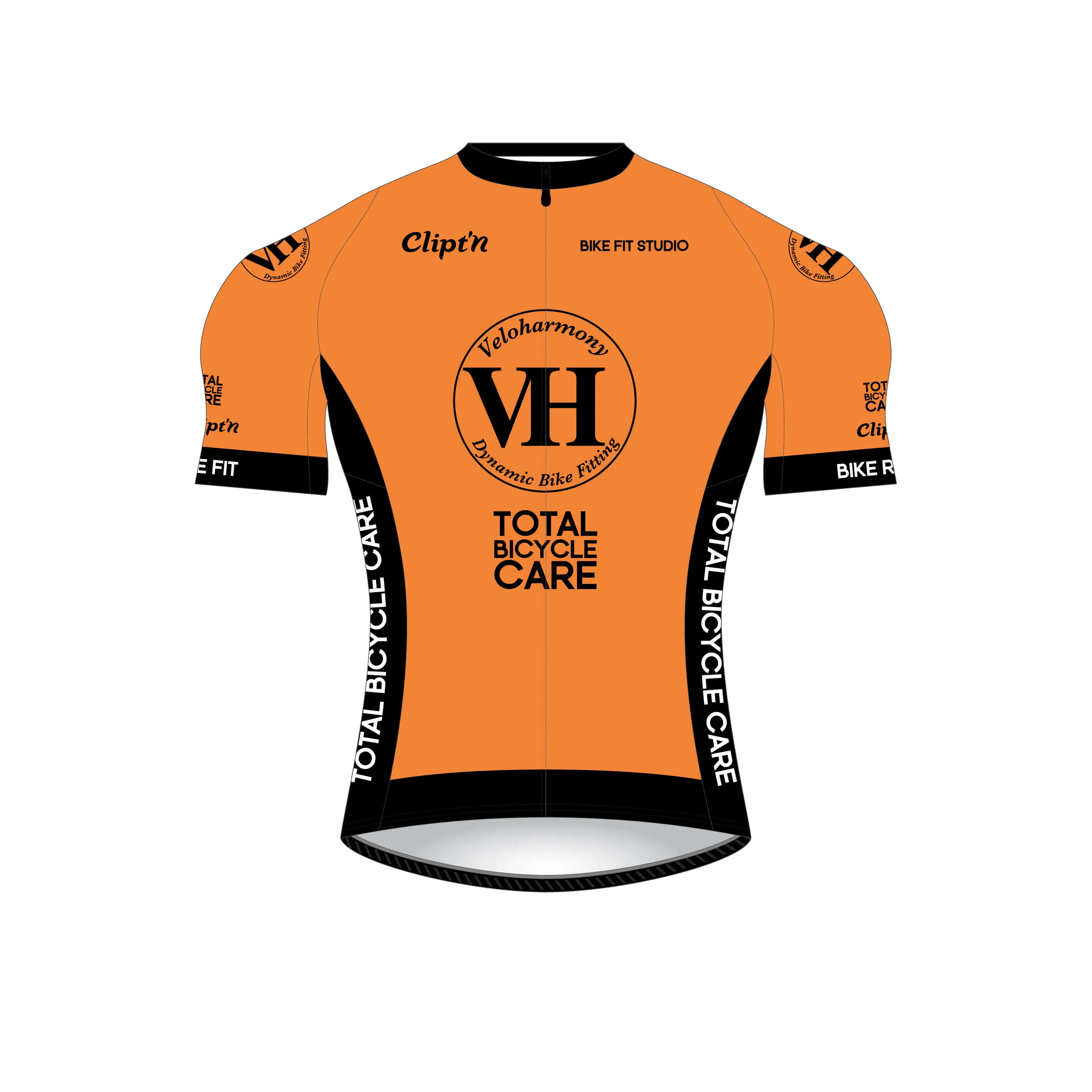 Men’s Orange & Black Cycling Jersey – Veloharmony PRO