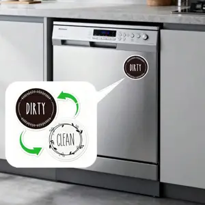 1 Pc Dishwasher Magnet,Dishwasher Clean Dirty Sign,Dishwasher Magnet,CleanTok,Clean Dirty Sign,Strong Magnet,Reversible/Double Sided,Easy to Read,Non-scratch,Waterproof,KitchenHacks,No More Guesswork,Kitchen Life Saver,Aesthetic Kitchen Decor