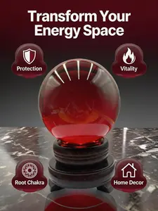 Crystal Ball for Meditation, Qi Energy, Positive Luck Home Decor, Healing Stone for Desk or Shelf, Gift for Women, Attracts Love, Crystal Decorative Ornaments
