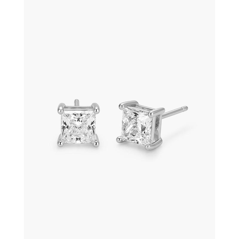 JAXXON - Square Stud Earrings - Silver