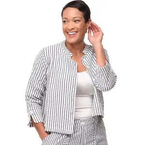 Dakota Womens Jacket Top in Murphy Seersucker