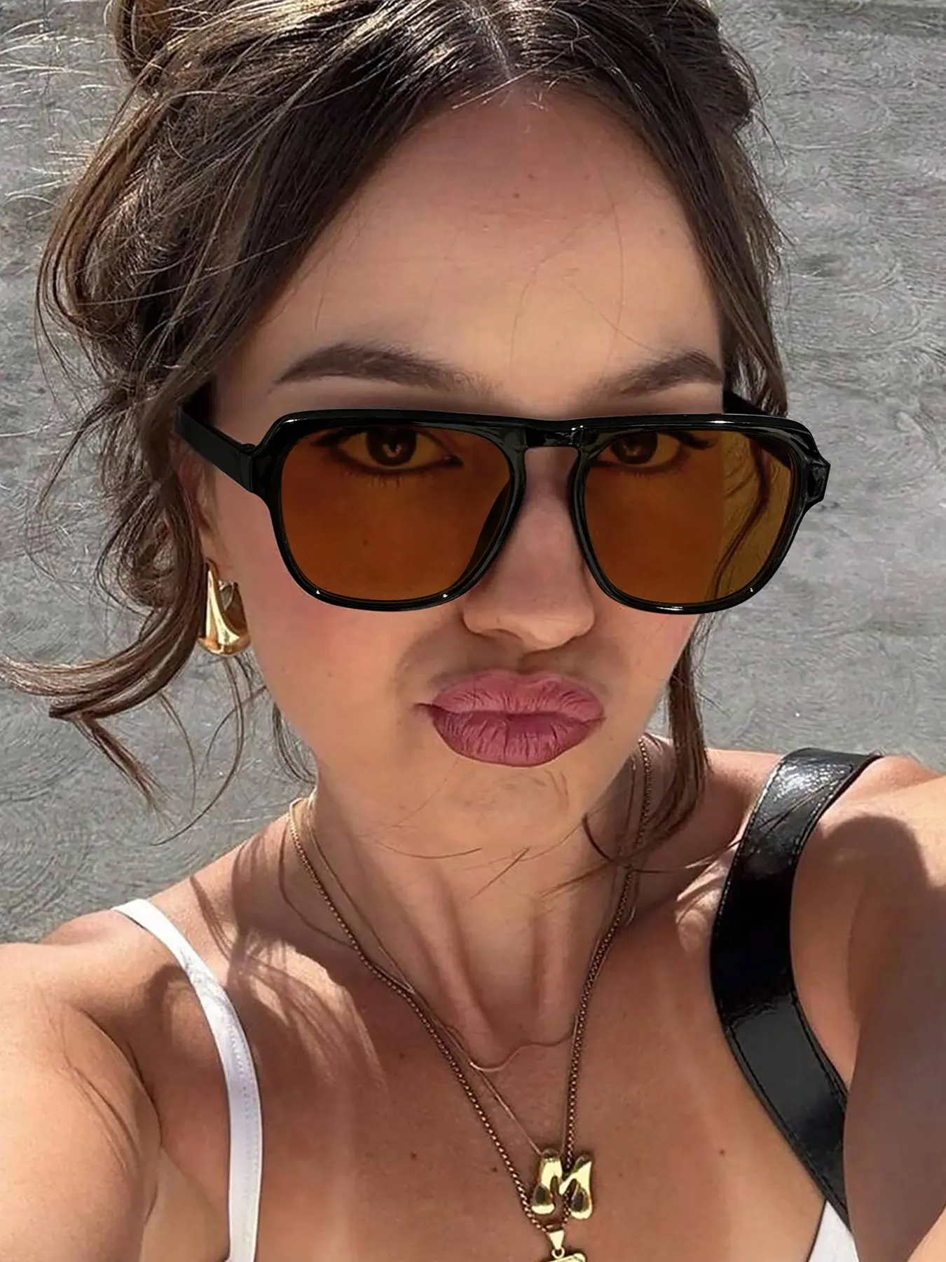 Women's Simple Square Frame Sun Protective Summer Trendy Casual Sunglasses, Colored Lenses Lightweight Frame, Perfect for Daily Outdoors Travel, Stylish Glasses Modern Frames Sunglasses, Square Framed Sunglasses