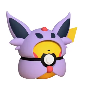 Pikachu Espeon Poncho Poke Ball - Inspired 3D Printed Collectible