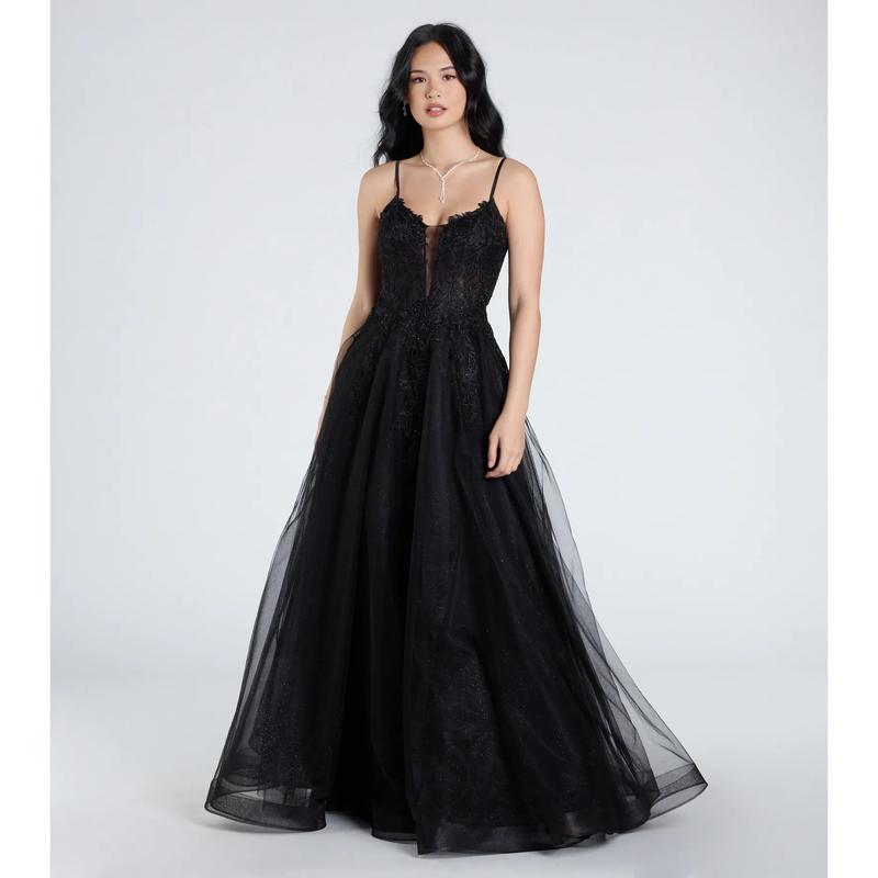 Alessa Lace-Up Corset A-Line Ball Gown