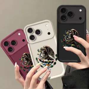 Mexican Golden Eagle Badge & Flag Smartphone Case, Soft TPU Casing with Anti-Drop, Shockproof, Non-Slip Protection, Multiple Colors Accessory for iPhone 17 Pro Max, 16, 15, 14, 13, 12, 11 Pro Max - Ideal Gift, Phone Accessories, Cover, Protective