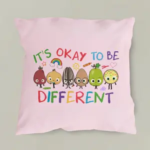 [Pillow Cover ONLY] It’s Okay To Be Different Pillow Case, Autism Awareness Throw Pillow Cover, Positive Teacher Decor