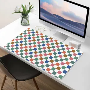 Mackenzie Childs Dolce Vita Check Desk Mat Protector, Waterproof & Non-Slip Base Large Mouse Pad for Home