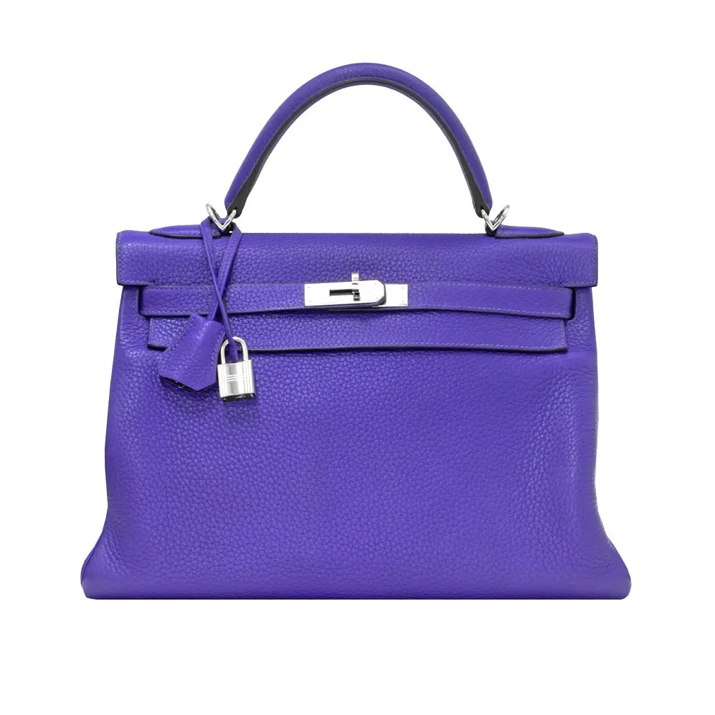 Pre-owned HERMÈS Clemence Tote Bags Kelly 32 Electric Taurillon