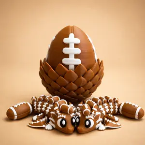 American Football Dragon Egg Figurine – Sports-Inspired Decor with Dual Dragons Inside, Unique Display Piece for Desk, Shelf & Room Setup, Collectible for Football Fans