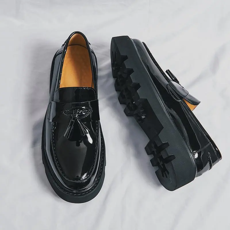 dress black tights and boots LELAND Black Leather Lace-Up Men's Dress Shoe – Steve Madden main image 0