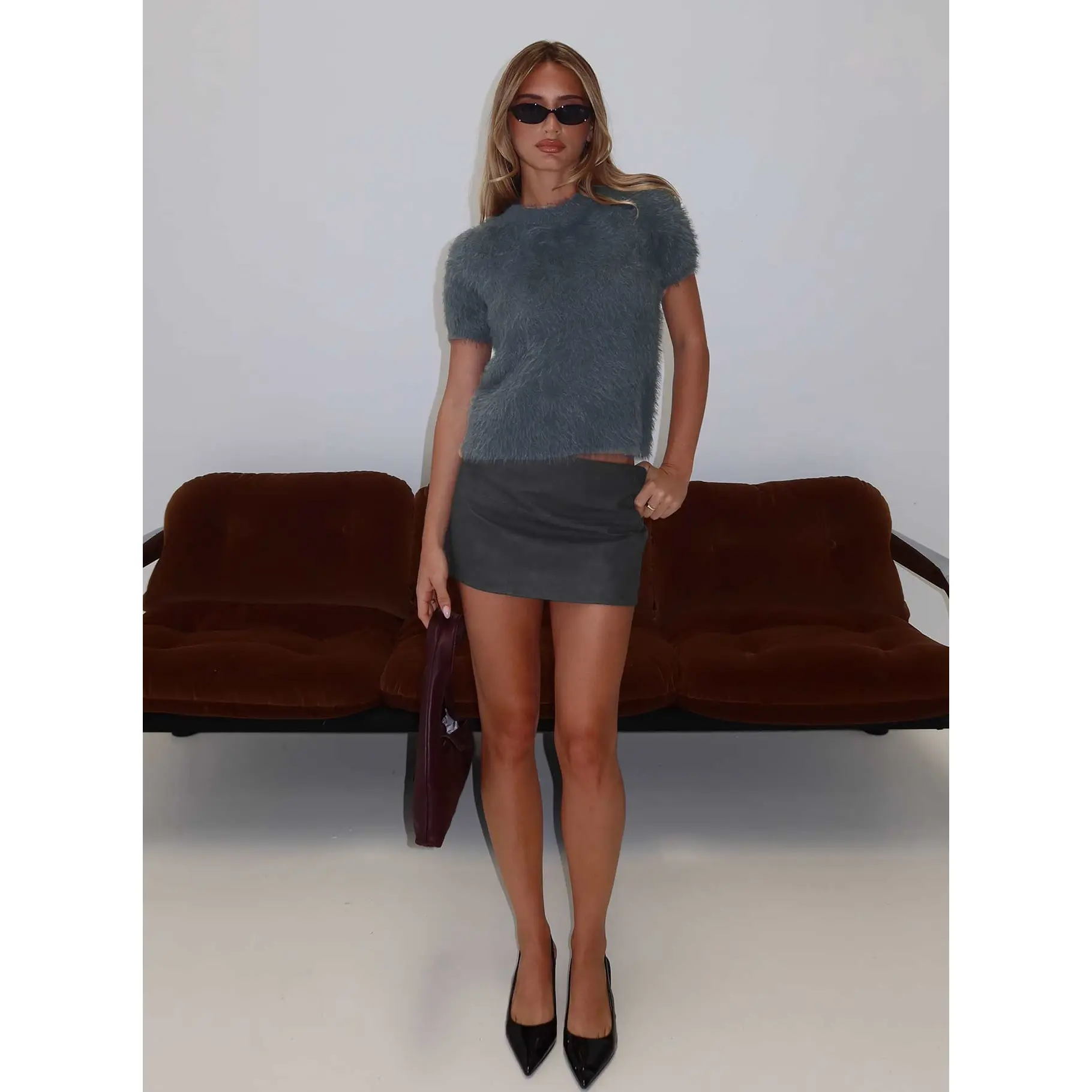 Flashbacks Low Rise Mini Skirt Washed Black