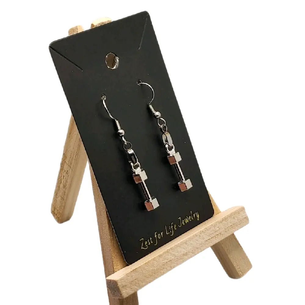 Gym Dumbbell Earrings with Metal Coating Unisex Hook Durable Trendy Fashion Accessories for Fitness Enthusiasts