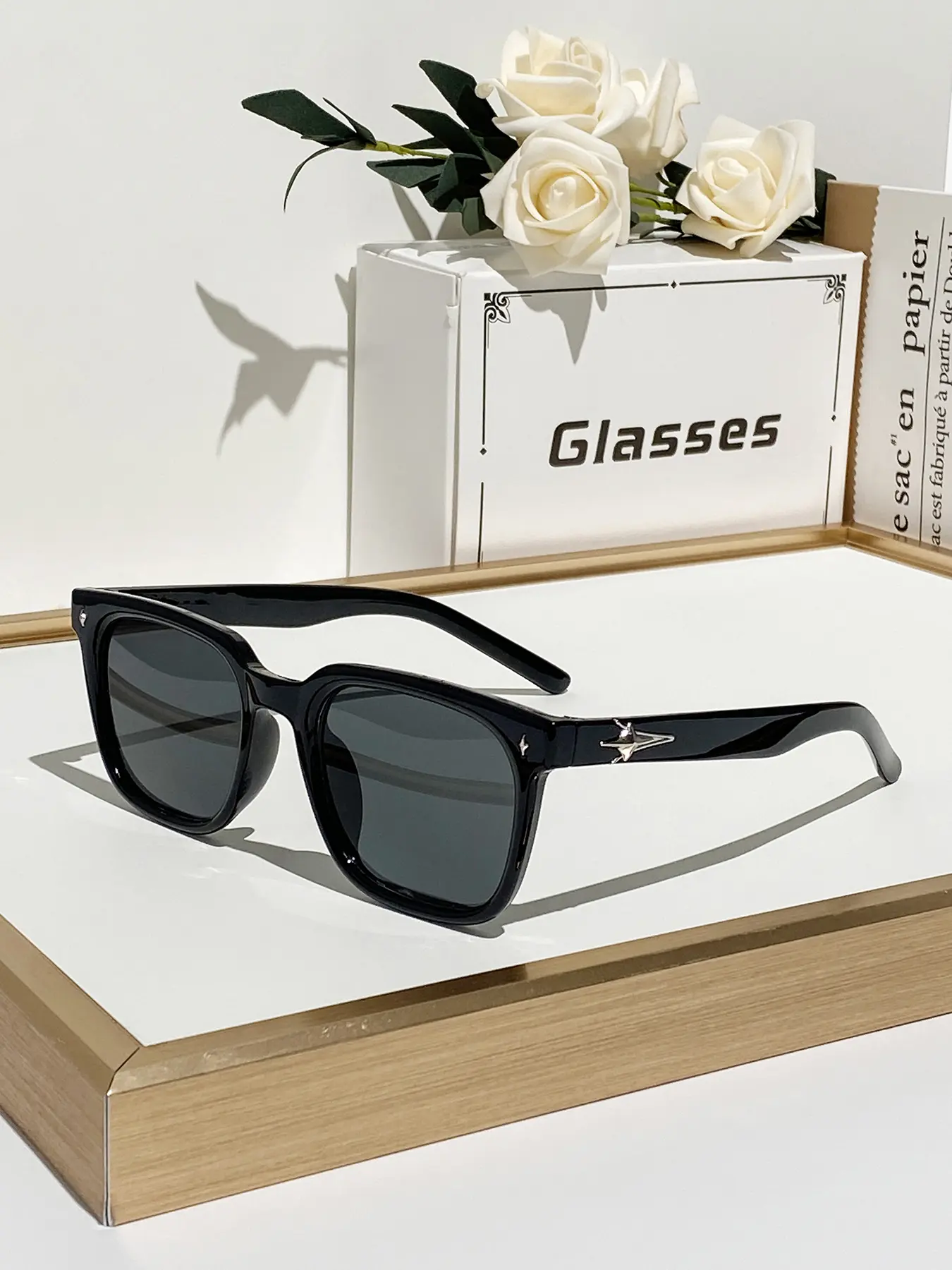 Men's Square Frame Fashion Glasses, Bold Square Shades, Casual Style, Vintage Look, Holiday Gift, Durable Trendy Design, Stylish Decorative Eyewear