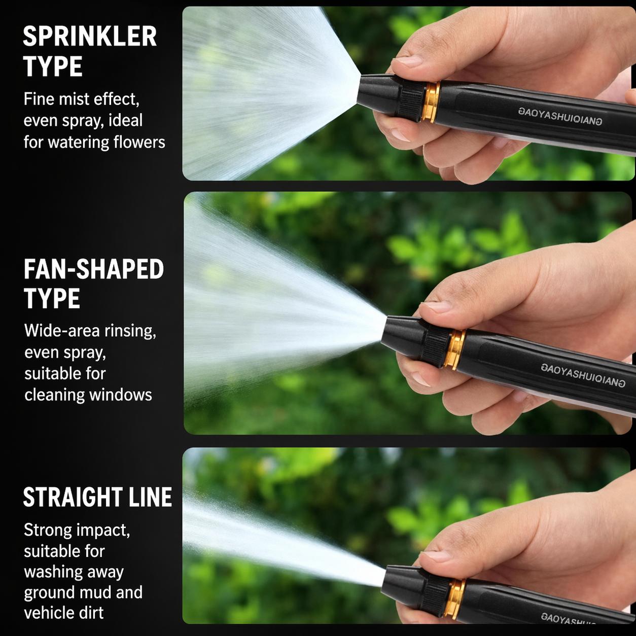 Car Wash Water Garden Hose Sprayer,Metal Heavy Duty High Pressure Water Hose Anti-Leakage Hose Nozzle with 3 Adjustable Spray Modes for Garden Watering & Car Pet Washing Rinsing Floor Car Wash Water Garden Hose Sprayer,Metal Heavy Duty High Pressure Water Hose Anti-Leakage Hose Nozzle with 3 Adjustable Spray Modes for Garden Watering & Car Pet Washing Rinsing Floor