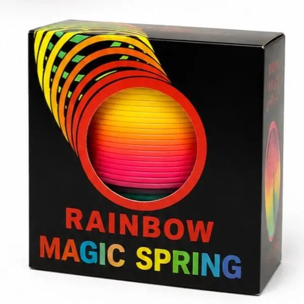 Rainbow Magic Spring Toy, Colorful Coil Sensory Fidget Toy for Kids, Stress Relief Handheld Plaything