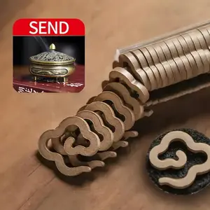 Incense Burner Set, 1 Count Incense Burner & 42pcs Incense Cones, Meditation Incense Holder, Home Fragrance for Yoga & Meditation, Aromatherapy Oil Diffuser, Sandalwood, Scented, Aroma Blend Scented