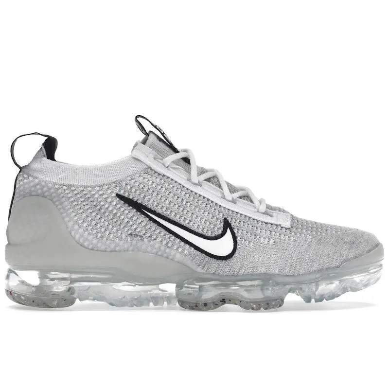 Nike Men's Air VaporMax 2021 FK White Black Metallic Silver Running Shoes, from StockX