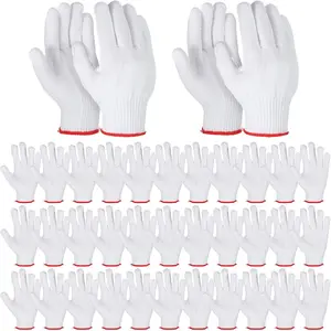 36 Pairs Cotton Work Gloves Safety Protection Work Gloves Liners White Cotton Liners Gloves Men Women Cotton BBQ Gloves Working Gloves for Painter Mechanic Industrial Warehouse Gardening Construction