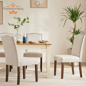【Super Sale】Dining Chairs, Kitchen Chairs, High-end Upholstered Dining Room Chair with Nailhead Trim and Wood Legs,  for Kitchen, Living Room,