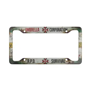 Umbrella Corporation R.P.D. Survival License Plate Frame | Resident Evil Horror Gaming Aesthetic Car Accessory